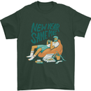New Year Same Me Resolution Gaming Lazy Mens T-Shirt Cotton Gildan Forest Green