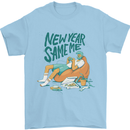 New Year Same Me Resolution Gaming Lazy Mens T-Shirt Cotton Gildan Light Blue