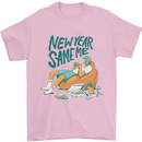 New Year Same Me Resolution Gaming Lazy Mens T-Shirt Cotton Gildan Light Pink