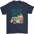 New Year Same Me Resolution Gaming Lazy Mens T-Shirt Cotton Gildan Navy Blue