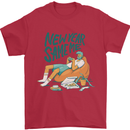 New Year Same Me Resolution Gaming Lazy Mens T-Shirt Cotton Gildan Red