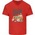 New Year Same Me Resolution Gaming Lazy Mens V-Neck Cotton T-Shirt Red