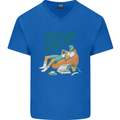 New Year Same Me Resolution Gaming Lazy Mens V-Neck Cotton T-Shirt Royal Blue