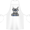 New York City Cat With Glasses Cotton Apron 100% Organic White
