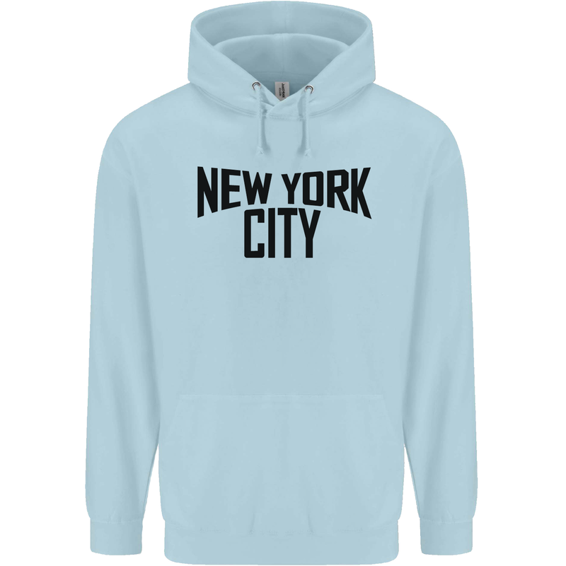 New York City as Worn by John Lennon Childrens Kids Hoodie Light Blue