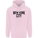 New York City as Worn by John Lennon Childrens Kids Hoodie Light Pink