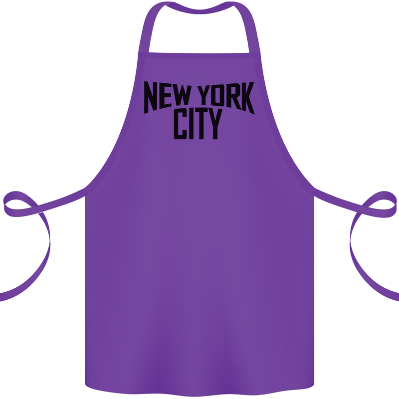New York City as Worn by John Lennon Cotton Apron 100% Organic Purple