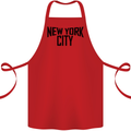 New York City as Worn by John Lennon Cotton Apron 100% Organic Red