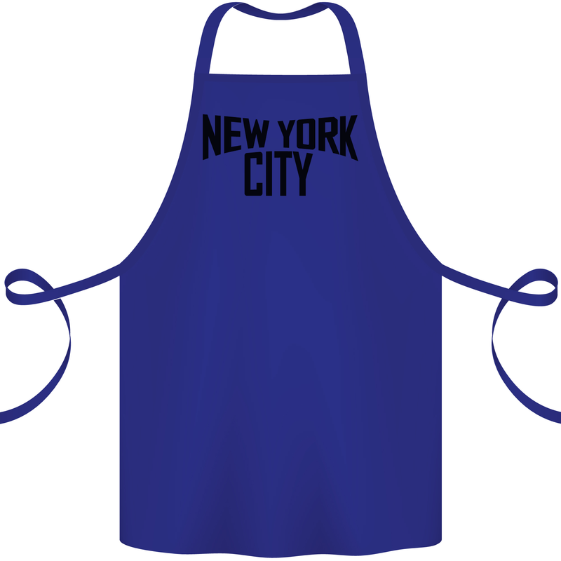 New York City as Worn by John Lennon Cotton Apron 100% Organic Royal Blue