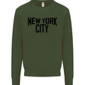 New York City as Worn by John Lennon Kids Sweatshirt Jumper Forest Green