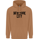 New York City as Worn by John Lennon Mens 80% Cotton Hoodie Caramel Latte