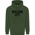 New York City as Worn by John Lennon Mens 80% Cotton Hoodie Forest Green