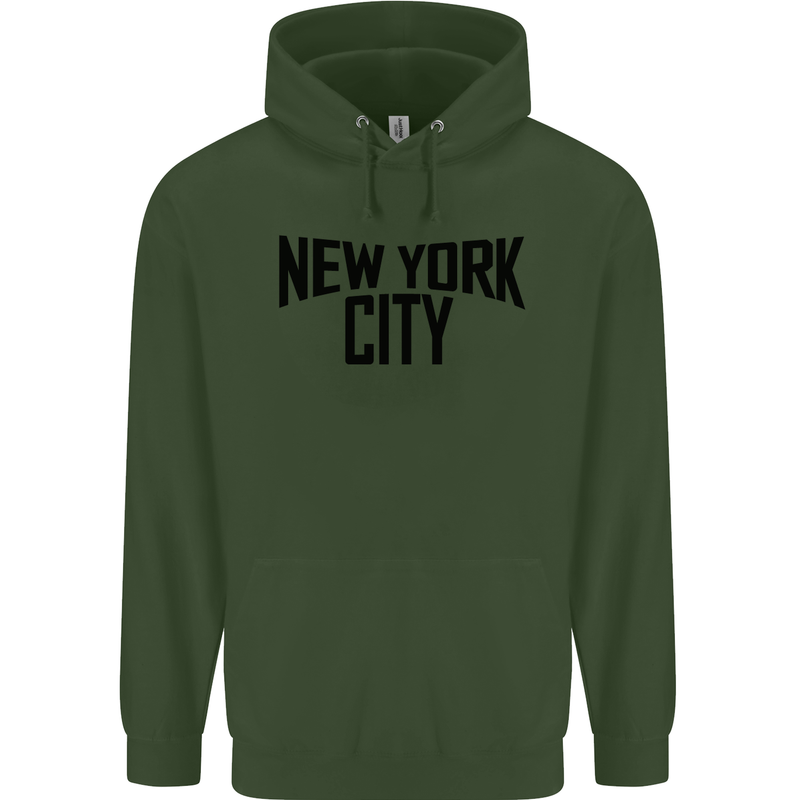 New York City as Worn by John Lennon Mens 80% Cotton Hoodie Forest Green