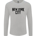 New York City as Worn by John Lennon Mens Long Sleeve T-Shirt Sports Grey