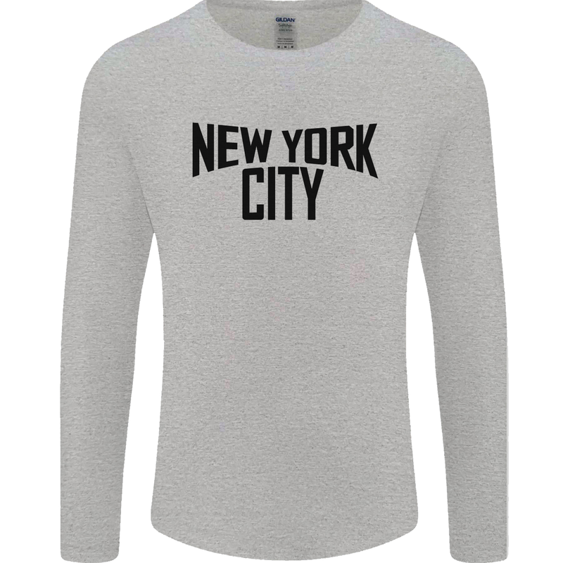 New York City as Worn by John Lennon Mens Long Sleeve T-Shirt Sports Grey