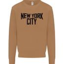 New York City as Worn by John Lennon Mens Sweatshirt Jumper Caramel Latte