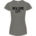 New York City as Worn by John Lennon Womens Petite Cut T-Shirt Charcoal