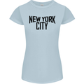 New York City as Worn by John Lennon Womens Petite Cut T-Shirt Light Blue