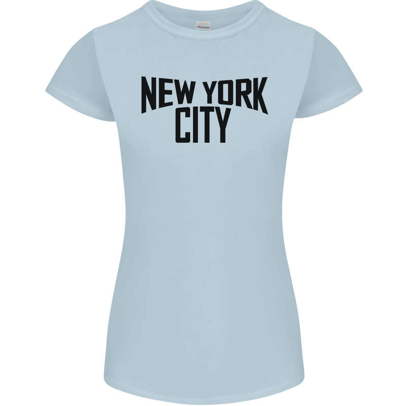 New York City as Worn by John Lennon Womens Petite Cut T-Shirt Light Blue