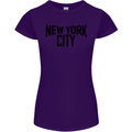 New York City as Worn by John Lennon Womens Petite Cut T-Shirt Purple