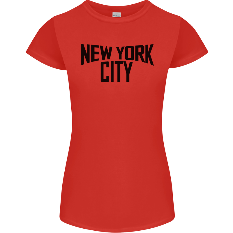 New York City as Worn by John Lennon Womens Petite Cut T-Shirt Red