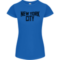 New York City as Worn by John Lennon Womens Petite Cut T-Shirt Royal Blue
