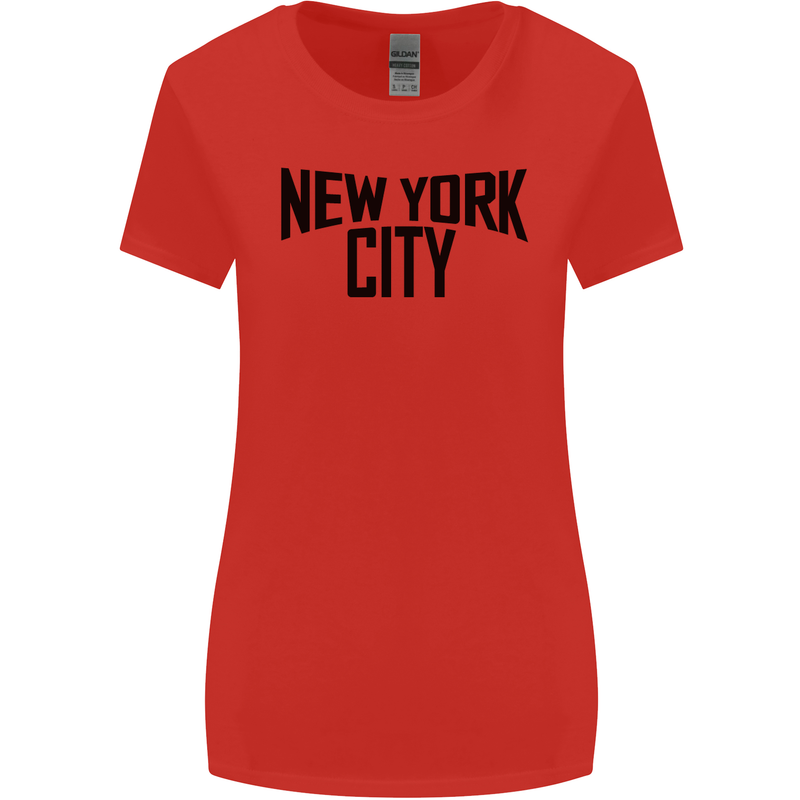 New York City as Worn by John Lennon Womens Wider Cut T-Shirt Red