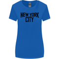 New York City as Worn by John Lennon Womens Wider Cut T-Shirt Royal Blue