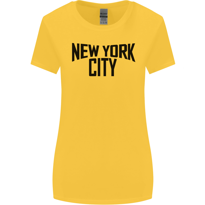 New York City as Worn by John Lennon Womens Wider Cut T-Shirt Yellow