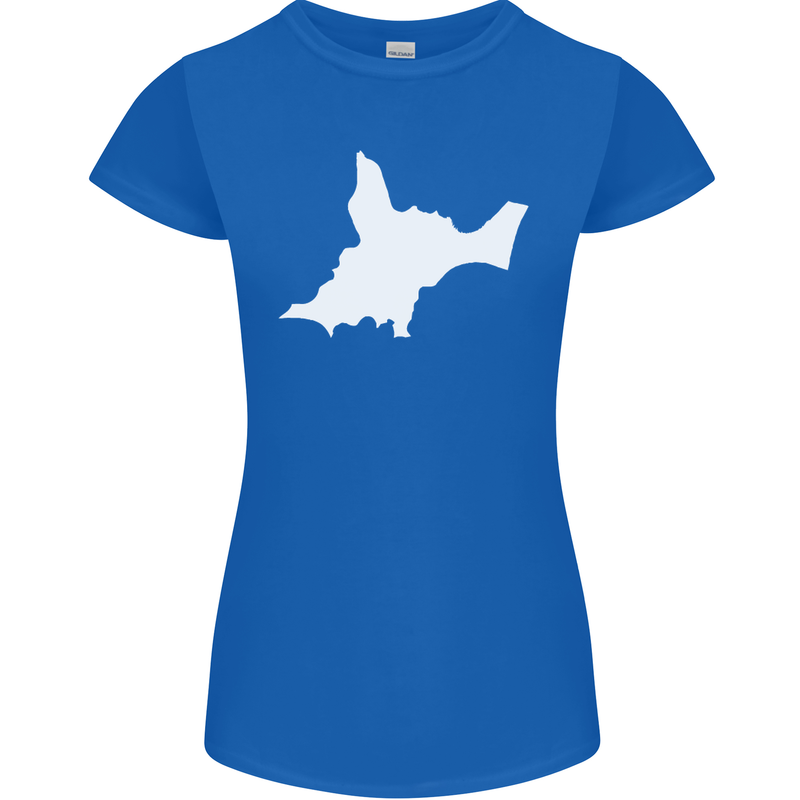 Newborn Baby Christening New Birth Mum Dad Womens Petite Cut T-Shirt Royal Blue