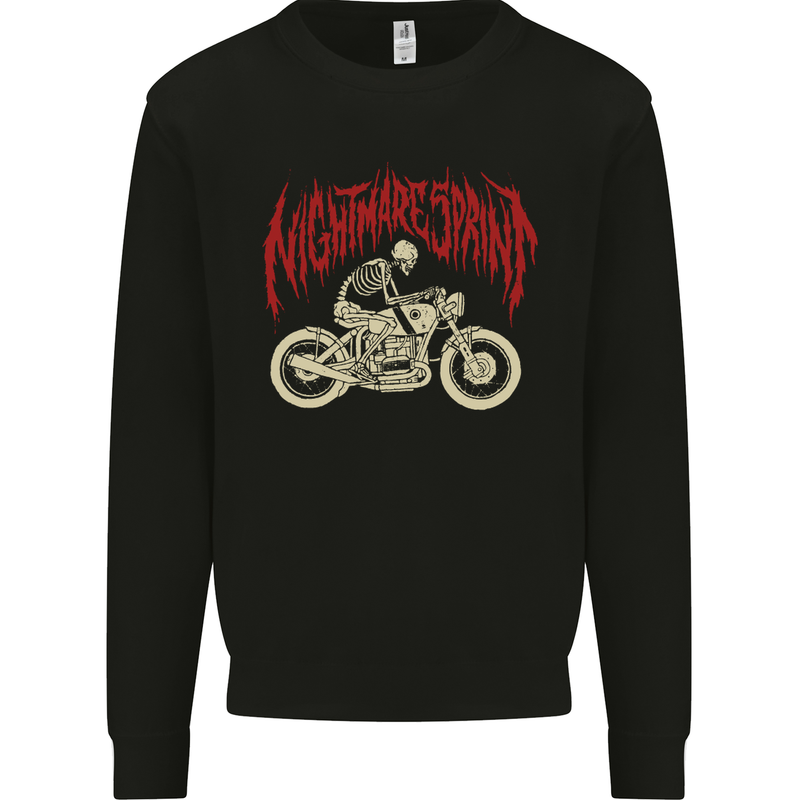 Nightmare Sprint Motorcycle Motorbike Biker Kids Sweatshirt Jumper Black