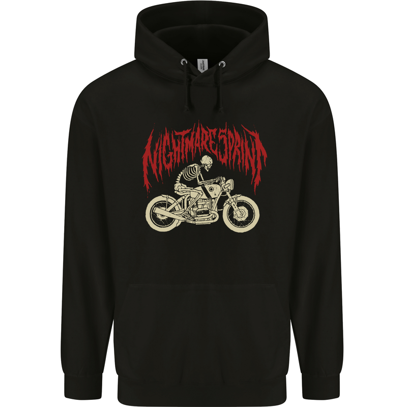 Nightmare Sprint Motorcycle Motorbike Biker Mens Hoodie Black