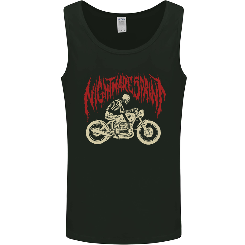 Nightmare Sprint Motorcycle Motorbike Biker Mens Vest Tank Top Black