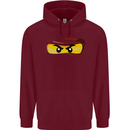 Ninja Eyes Childrens Kids Hoodie Maroon