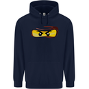 Ninja Eyes Childrens Kids Hoodie Navy Blue