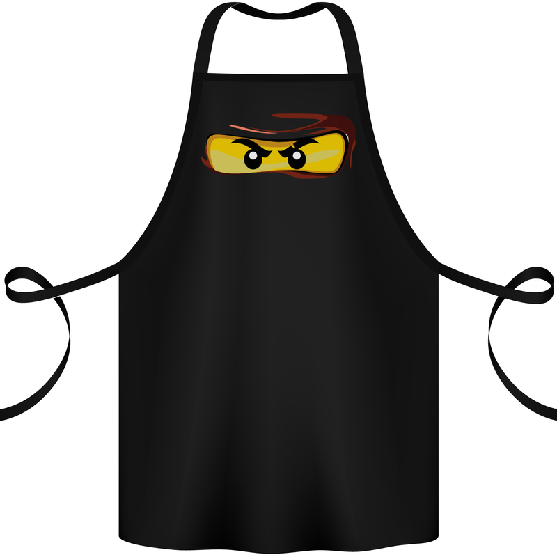 Ninja Eyes Cotton Apron 100% Organic Black