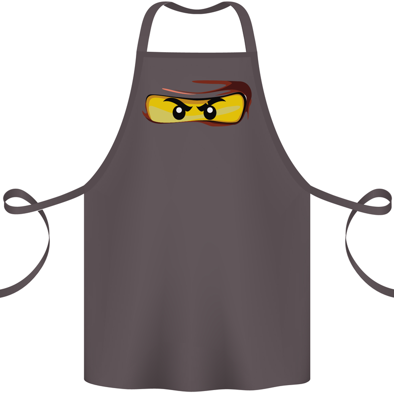 Ninja Eyes Cotton Apron 100% Organic Dark Grey