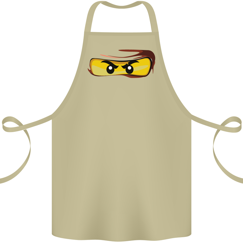 Ninja Eyes Cotton Apron 100% Organic Khaki