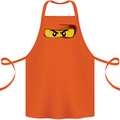 Ninja Eyes Cotton Apron 100% Organic Orange