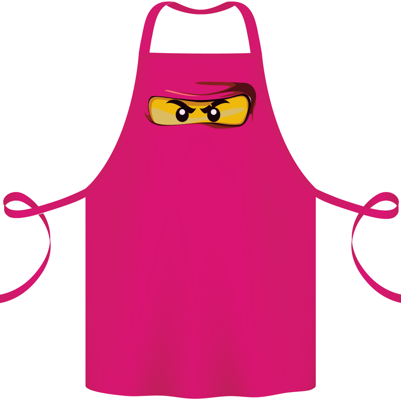 Ninja Eyes Cotton Apron 100% Organic Pink