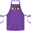 Ninja Eyes Cotton Apron 100% Organic Purple