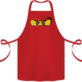 Ninja Eyes Cotton Apron 100% Organic Red