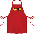 Ninja Eyes Cotton Apron 100% Organic Red