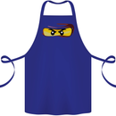 Ninja Eyes Cotton Apron 100% Organic Royal Blue