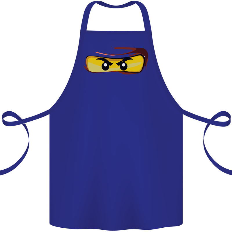 Ninja Eyes Cotton Apron 100% Organic Royal Blue