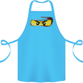 Ninja Eyes Cotton Apron 100% Organic Turquoise
