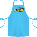 Ninja Eyes Cotton Apron 100% Organic Turquoise