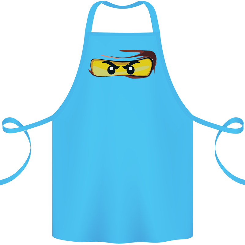 Ninja Eyes Cotton Apron 100% Organic Turquoise