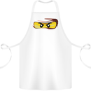 Ninja Eyes Cotton Apron 100% Organic White