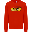 Ninja Eyes Kids Sweatshirt Jumper Bright Red